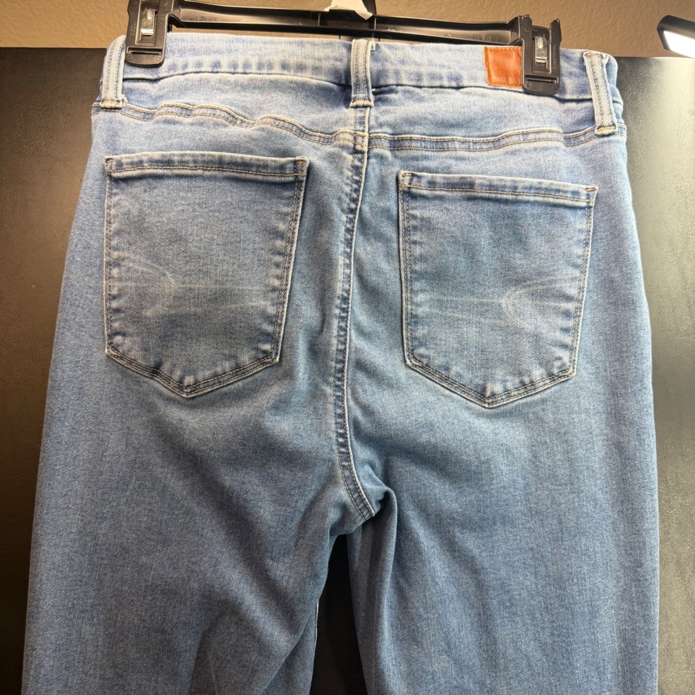 American Eagle Luxe Stretch Jeans Women Medium Short Light Blue High Rise Skinny - Picture 4 of 11
